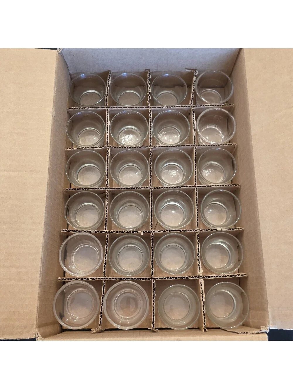 Indiana Glass 7774 Clear Glass Votive Candle Cups Holders Lot Of 72 EUC